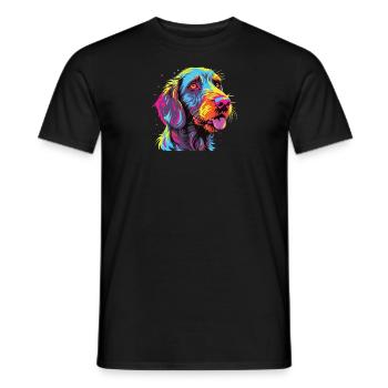 Watercolors Colorful German Wirehair - Men's T-Shirt - black - Front - AI Model Male 178 light (178cm)