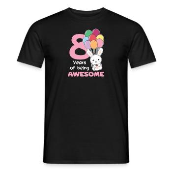 Hase zum 8. Geburtstag Kinder acht Jahre alt - Männer T-Shirt - Schwarz - Vorne - AI Model Male 178 light (178cm)