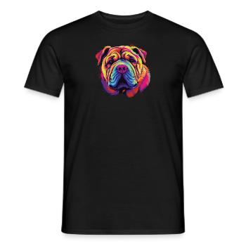 Wasserfarben Farbenfroher Chinese Shar Pei - Männer T-Shirt - Schwarz - Vorne - AI Model Male 178 light (178cm)