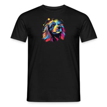 Watercolor Colorful Lion - Men's T-Shirt - black - Front - AI Model Male 178 light (178cm)