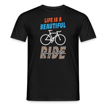 Life is Beautiful Ride - Männer T-Shirt - Schwarz - Vorne - AI Model Male 178 light (178cm)
