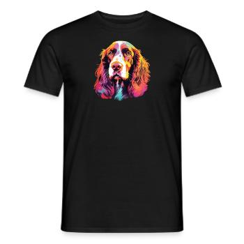 Wasserfarben Farbenfroher Irish Red and White - Männer T-Shirt - Schwarz - Vorne - AI Model Male 178 light (178cm)