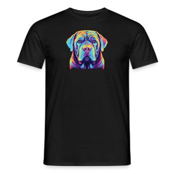 Wasserfarben Farbenfroher Mastino Napoletano - Männer T-Shirt - Schwarz - Vorne - AI Model Male 178 light (178cm)