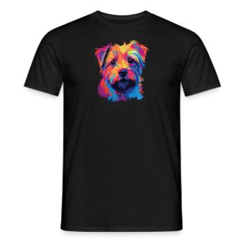 Watercolor Colorful Norfolk Terrier - Men's T-Shirt - black - Front - AI Model Male 178 light (178cm)