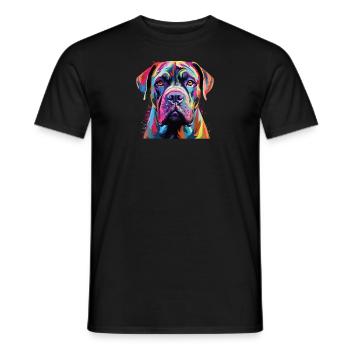 Aquarelle colorée Boerboel - T-shirt homme - noir - Devant - AI Model Male 178 light (178cm)