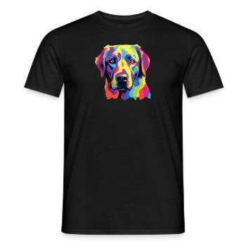 Wasserfarben Farbenfroher Anatolischer Hirtenhund - Männer T-Shirt - Schwarz - Vorne - AI Model Male 178 light (178cm)