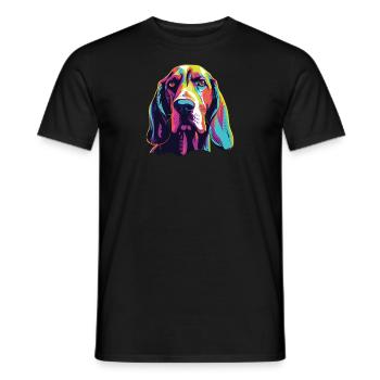 Aquarelle colorée Bracco Italiano - T-shirt homme - noir - Devant - AI Model Male 178 light (178cm)