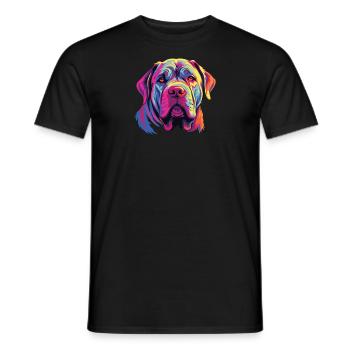 Wasserfarben Farbenfroher Mastino Napoletano - Männer T-Shirt - Schwarz - Vorne - AI Model Male 178 light (178cm)