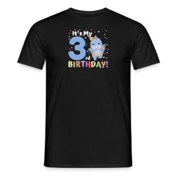 Dino pour les enfants de 3 ans - T-shirt homme - noir - Devant - AI Model Male 178 light (178cm)
