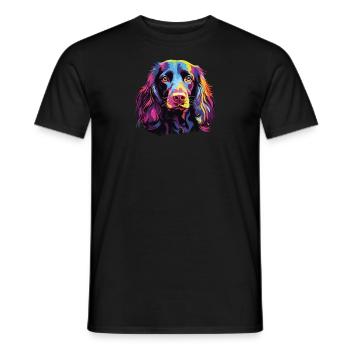 Aquarelle coloré Boykin Spaniel - T-shirt homme - noir - Devant - AI Model Male 178 light (178cm)