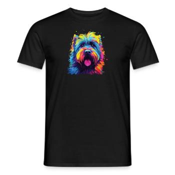 Watercolors Colorful Bouvier des Flandres - Men's T-Shirt - black - Front - AI Model Male 178 light (178cm)