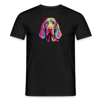 Aquarelle colorée Bracco Italiano - T-shirt homme - noir - Devant - AI Model Male 178 light (178cm)