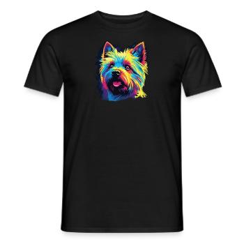 Wasserfarben Farbenfroher Norwich Terrier - Männer T-Shirt - Schwarz - Vorne - AI Model Male 178 light (178cm)