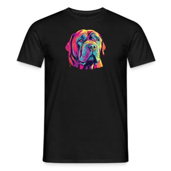 Wasserfarben Farbenfroher Mastino Napoletano - Männer T-Shirt - Schwarz - Vorne - AI Model Male 178 light (178cm)