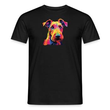 Watercolor Colorful Irish Terrier - Men's T-Shirt - black - Front - AI Model Male 178 light (178cm)