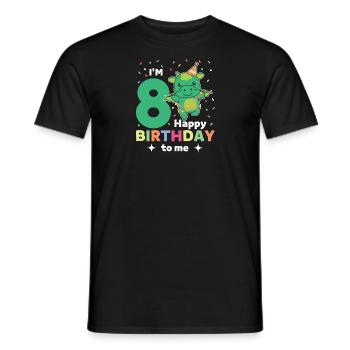 Drache zum 8. Geburtstag Kinder acht Jahre alt - Männer T-Shirt - Schwarz - Vorne - AI Model Male 178 light (178cm)
