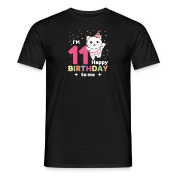 Chat pour les 11 ans pour les enfants de onze ans - T-shirt homme - noir - Devant - AI Model Male 178 light (178cm)