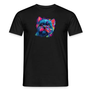 Aquarelles Coloré Affenpinscher - T-shirt homme - noir - Devant - AI Model Male 178 light (178cm)