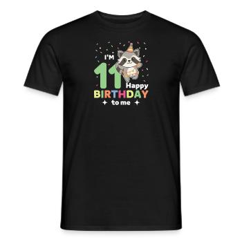 Raton laveur pour les 11 ans pour les enfants de onze ans - T-shirt homme - noir - Devant - AI Model Male 178 light (178cm)