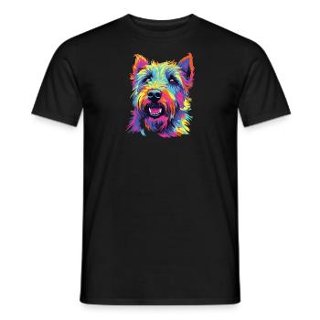Watercolor Colorful Irish Glen Of Imaal - Men's T-Shirt - black - Front - AI Model Male 178 light (178cm)