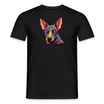 Aquarelle colorée Xoloitzcuintli - T-shirt homme - noir - Devant - AI Model Male 178 light (178cm)