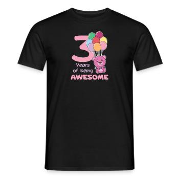 Bear for 3rd birthday children three years old - Men's T-Shirt - black - Front - AI Model Male 178 light (178cm)