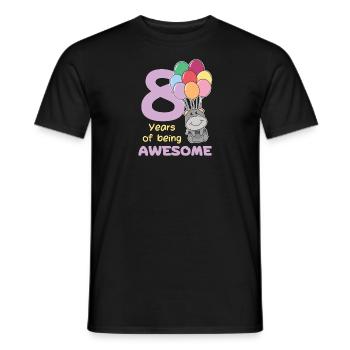Hippopotame pour les enfants de 8 ans de huit ans - T-shirt homme - noir - Devant - AI Model Male 178 light (178cm)