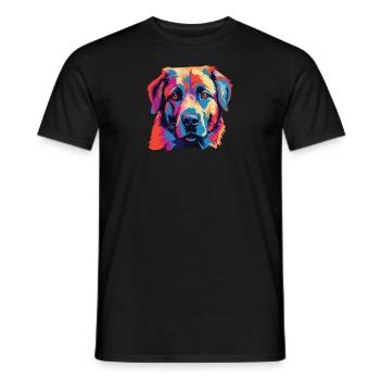 Wasserfarben Farbenfroher Anatolischer Hirtenhund - Männer T-Shirt - Schwarz - Vorne - AI Model Male 178 light (178cm)