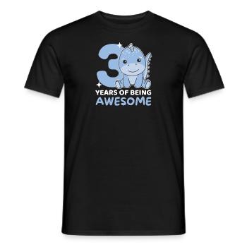 Dino pour les enfants de 3 ans - T-shirt homme - noir - Devant - AI Model Male 178 light (178cm)
