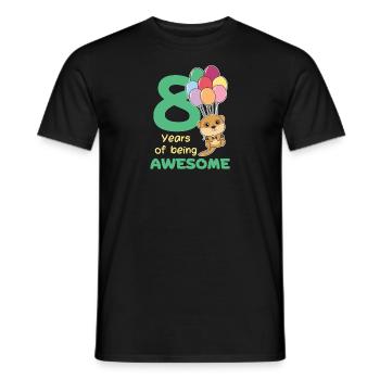 Meerkat for 8th birthday children eight years - Men's T-Shirt - black - Front - AI Model Male 178 light (178cm)
