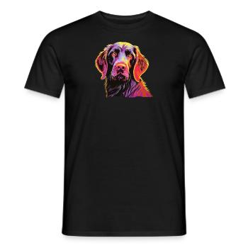 Watercolors Colorful German Wirehair - Men's T-Shirt - black - Front - AI Model Male 178 light (178cm)