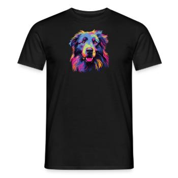 Wasserfarben Farbenfroher Petit Basset Pyrenean - Männer T-Shirt - Schwarz - Vorne - AI Model Male 178 light (178cm)