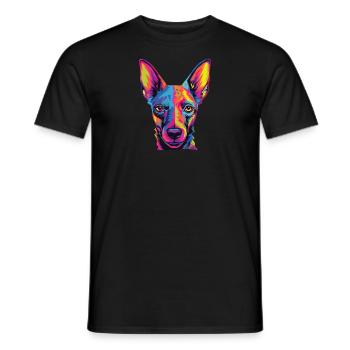 Aquarelle colorée Xoloitzcuintli - T-shirt homme - noir - Devant - AI Model Male 178 light (178cm)