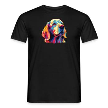 Watercolor Colorful Clumber Spaniel - Men's T-Shirt - black - Front - AI Model Male 178 light (178cm)