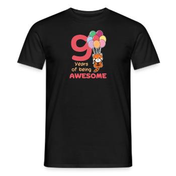 Red Panda for 9th Birthday Children Nine Years - Men's T-Shirt - black - Front - AI Model Male 178 light (178cm)
