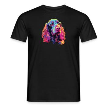 Watercolor Colorful American Water Spaniel - Men's T-Shirt - black - Front - AI Model Male 178 light (178cm)