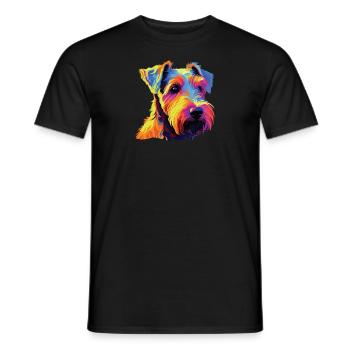 Watercolor Colorful Welsh Terrier - Men's T-Shirt - black - Front - AI Model Male 178 light (178cm)