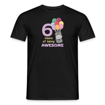 Hippopotame pour les enfants de 6 ans - T-shirt homme - noir - Devant - AI Model Male 178 light (178cm)