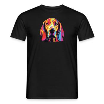 Wasserfarben Farbenfroher American Foxhound - Männer T-Shirt - Schwarz - Vorne - AI Model Male 178 light (178cm)