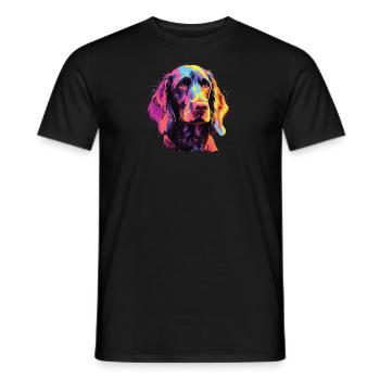 Watercolors Colorful German Wirehair - Men's T-Shirt - black - Front - AI Model Male 178 light (178cm)