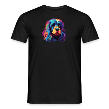 Watercolor Colorful Lion - Men's T-Shirt - black - Front - AI Model Male 178 light (178cm)
