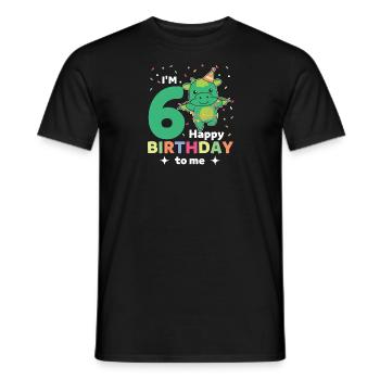 Drache zum 6. Geburtstag Kinder sechs Jahre alt - Männer T-Shirt - Schwarz - Vorne - AI Model Male 178 light (178cm)