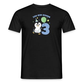 I'm already 3 penguins birthday kids - Men's T-Shirt - black - Front - AI Model Male 178 light (178cm)