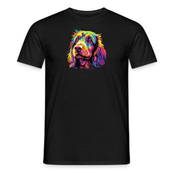 Wasserfarben Farbenfroher Petit Basset Griffon - Männer T-Shirt - Schwarz - Vorne - AI Model Male 178 light (178cm)