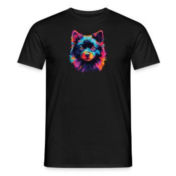Wasserfarben Farbenfroher Schipperke - Männer T-Shirt - Schwarz - Vorne - AI Model Male 178 light (178cm)