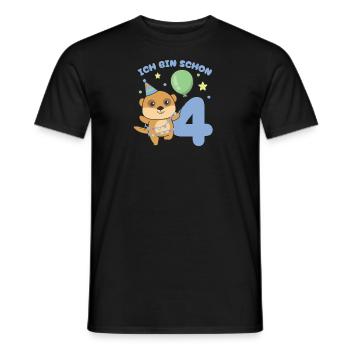 J’ai déjà 4 enfants d’anniversaire suricate - T-shirt homme - noir - Devant - AI Model Male 178 light (178cm)
