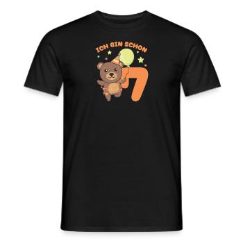J’ai déjà 7 ans d’anniversaire pour les enfants - T-shirt homme - noir - Devant - AI Model Male 178 light (178cm)