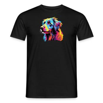 Wasserfarben Farbenfroher Petit Basset Pyrenean - Männer T-Shirt - Schwarz - Vorne - AI Model Male 178 light (178cm)