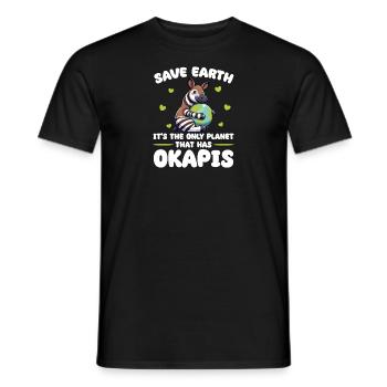 Ist der einzige Planet mit Okapis Earth Day - Männer T-Shirt - Schwarz - Vorne - AI Model Male 178 light (178cm)
