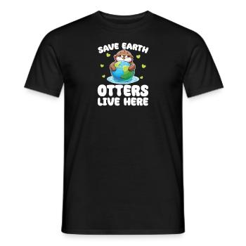 Rettet die Erde Otters leben hier Earth Day - Männer T-Shirt - Schwarz - Vorne - AI Model Male 178 light (178cm)